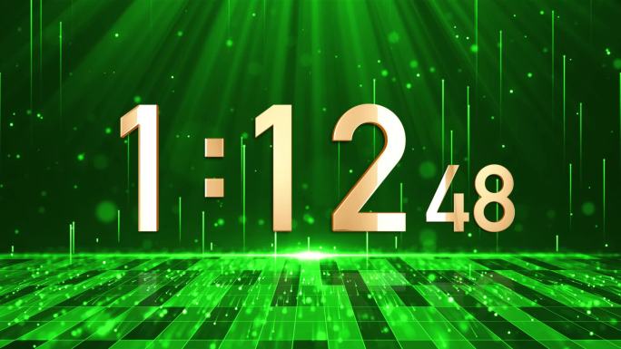 高端绿色2分钟液晶倒计时毫秒