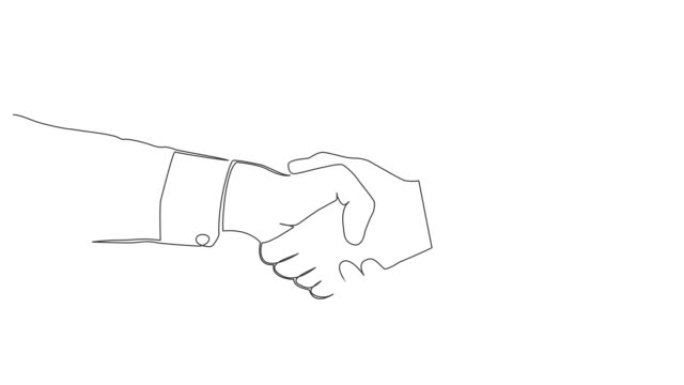 握手的动画单线图