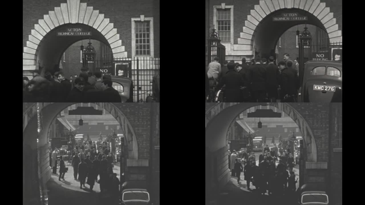 英国1939，一群人进入阿克顿技术学院