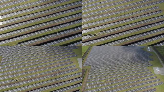 绿色领域的生态太阳能电站面板。