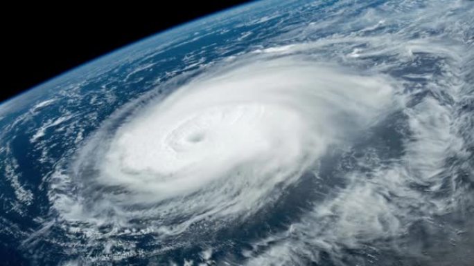 台风欣纳诺尔。空间科学背景视频中的电影图。