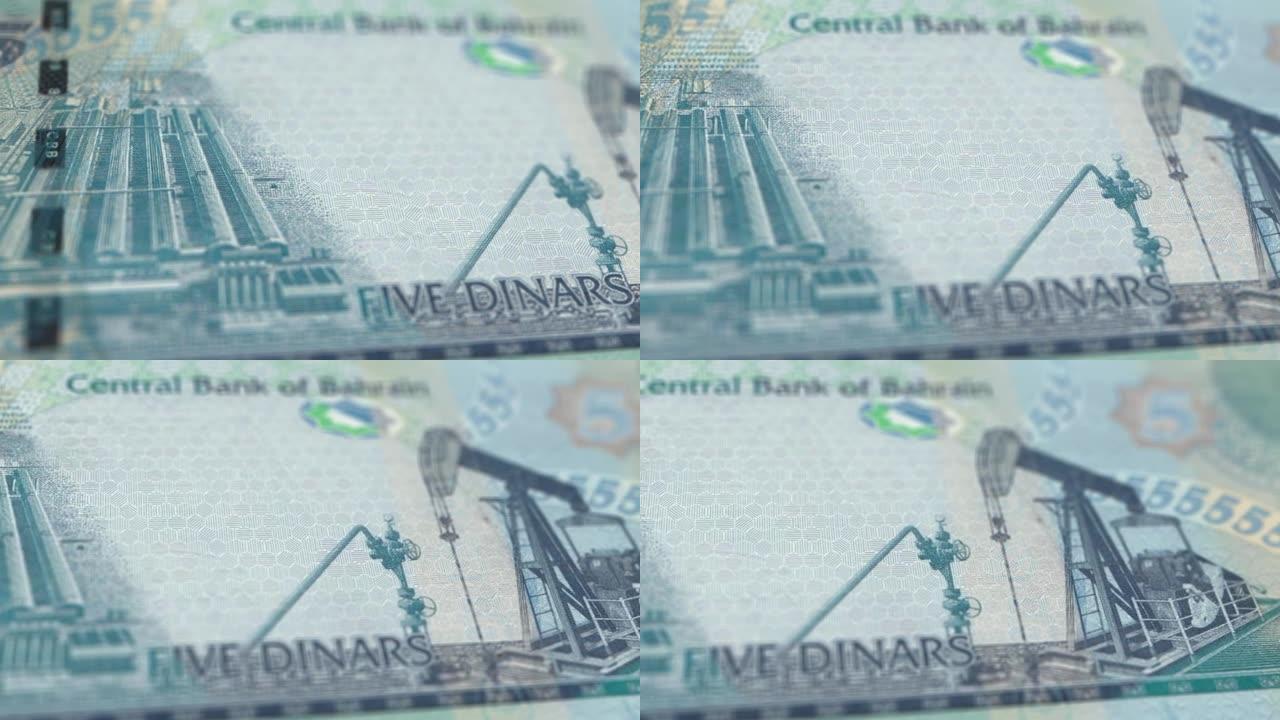 巴林第纳尔的钞票观察和储备侧特写跟踪多莉拍摄巴林第纳尔钞票4k分辨率股票视频