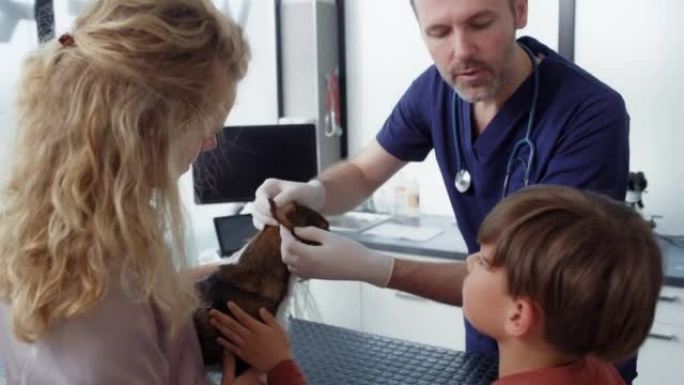 Caucasian woman with son has a visit in doctor's o