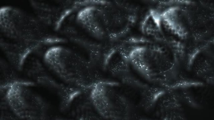 4k抽象流体汞合金黑白液态水表面流动背景，金属化学油料冶炼熔化，闪亮丝缎纹理背景库存视频