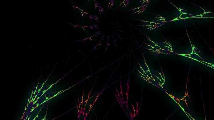 Trippy荧光蛛网旋转无缝循环动画。