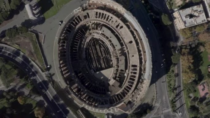 意大利罗马竞技场的鸟瞰图