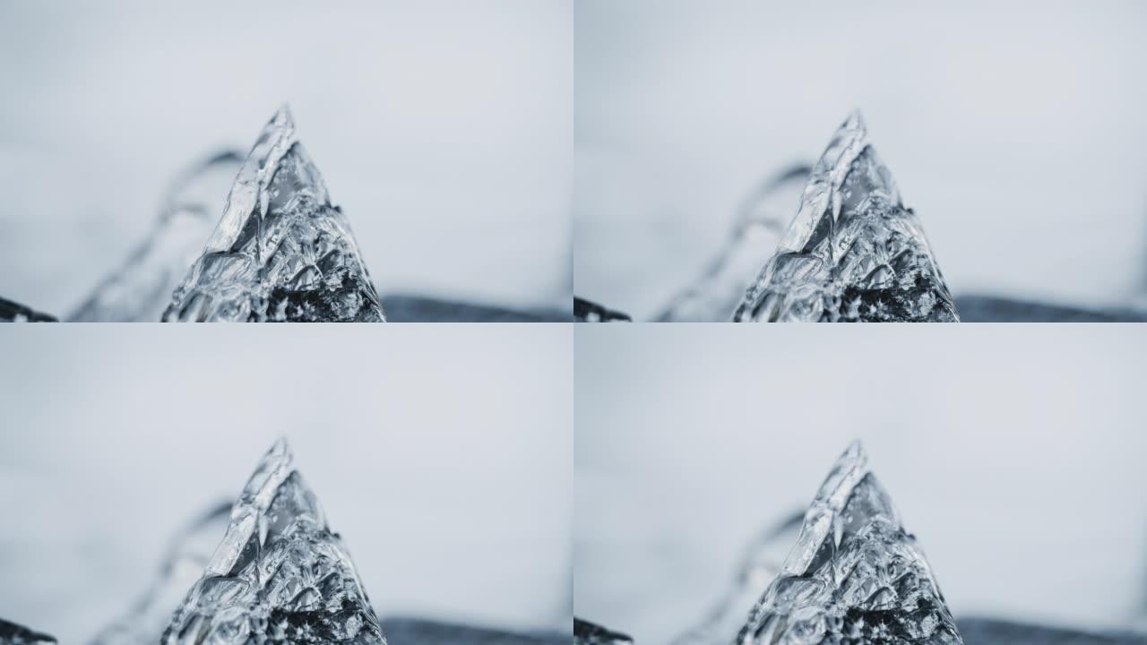冰晶融化冰山湿冷玻璃金字塔