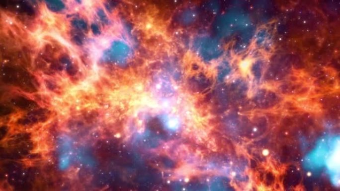 太空星际旅行宇宙到大麦哲伦星云星系中的剑鱼座30。4K 3D外层空间探索抽象背景概念。