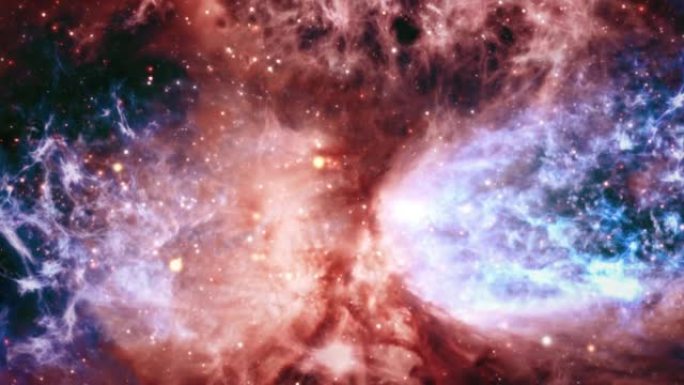 星系空间星云旅行飞行探索进入天体雪天使的星域。4K 3D飞越宇宙奇点大爆炸空间中的太空星系。抽象的科