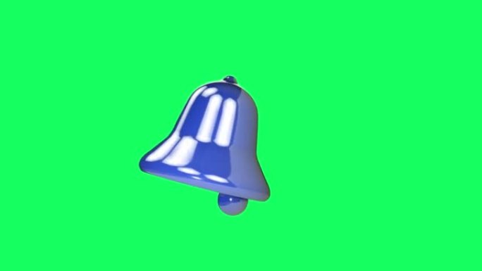 铃声3d动画，铃声符号，蓝色通知铃声。