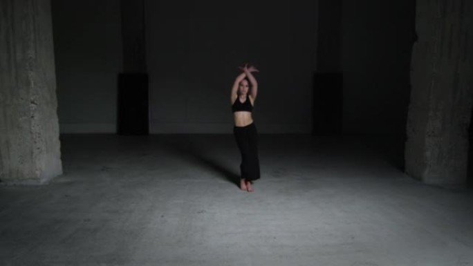 Energetic Young Woman Choreographer Dancing Alone 