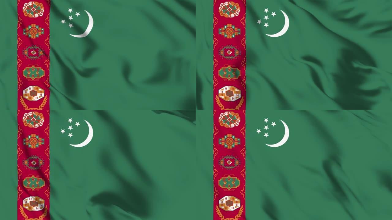 土库曼斯坦国旗循环可4K分辨率