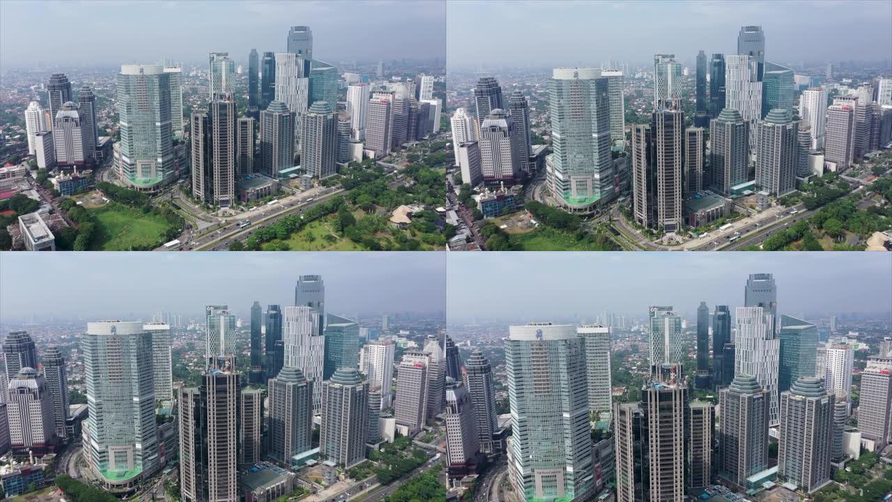 雅加达-印度尼西亚。2022年5月20日: 雅加达市美丽的空中景观。以4k分辨率拍摄