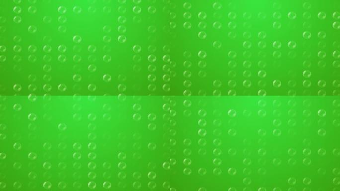 绿色背景上的软气泡泡沫上升动画股票视频-氧气在海洋或游泳池下产生泡沫动画-气泡碳酸水-玻璃微距镜头中