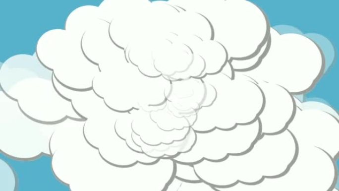蓝屏背景上的动画运动图形白烟或雾