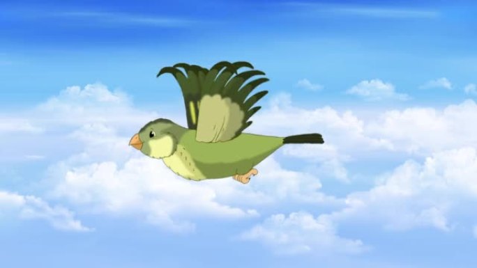天空飞翔的小绿鸟4K