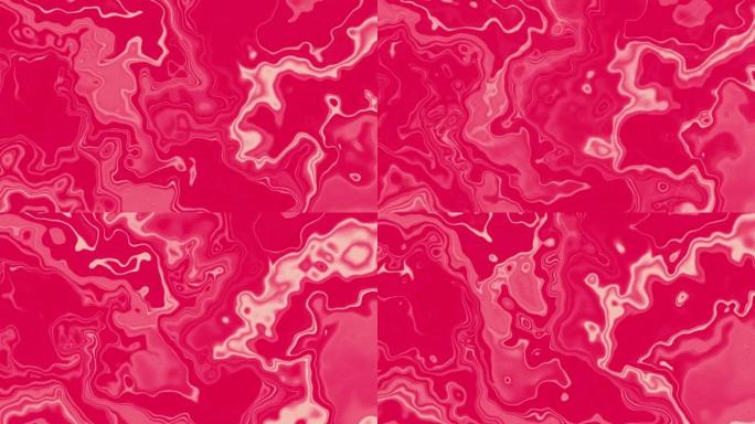 4k抽象粉色氖渐变流动液波。