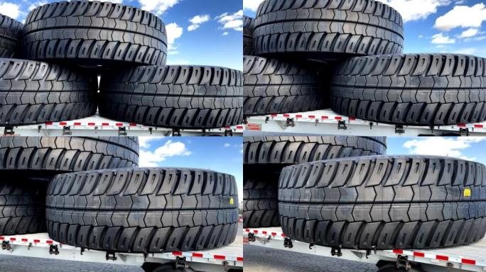 一堆堆积的黑色汽车轮胎的镜头