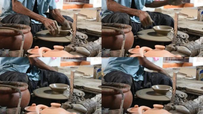 泰国工艺雕塑手工陶器工艺品陶器工作室