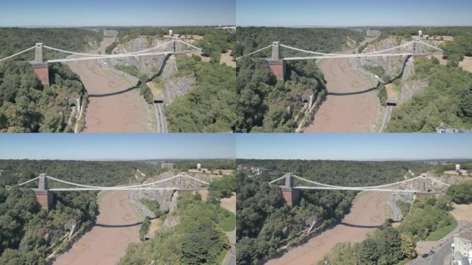 从无人机视角拍摄的布里斯托尔克里夫顿吊桥