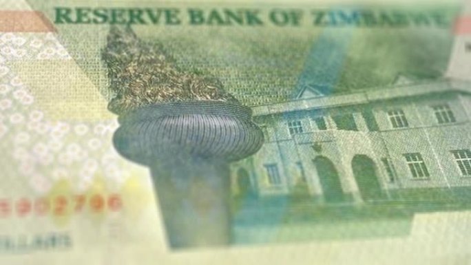 津巴布韦钞票2美元观察和储备面跟踪多利拍摄2津巴布韦钞票当前2津巴布韦美元钞票4k分辨率股票视频-津