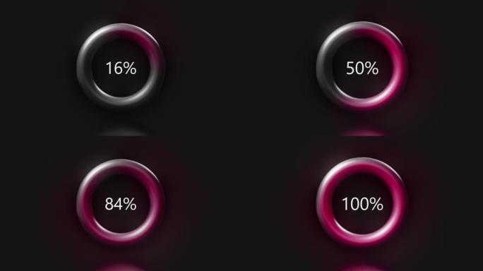 有兴趣的戒指。动。显示报告的黑色背景是从一到100%。