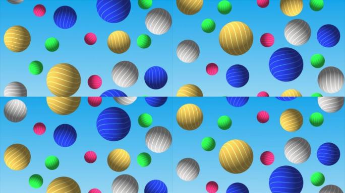 Abstract Colorfull Spheres Animation video, 4K Res