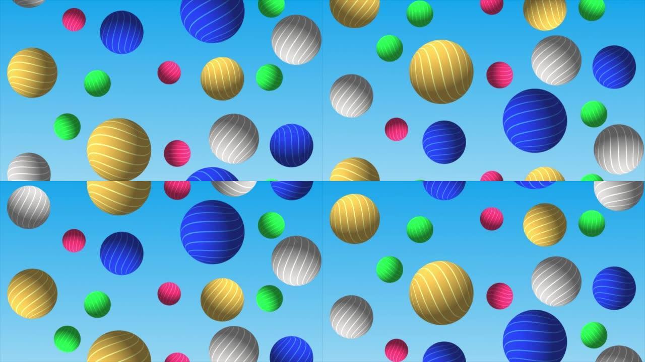 Abstract Colorfull Spheres Animation video, 4K Res