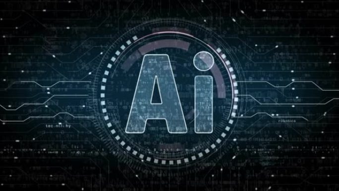 人工智能技术AI符号循环数字概念