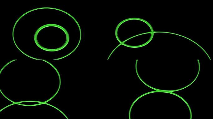 具有透明alpha通道的图形循环动画视频，具有透明背景，可在转换时编织绿色环。