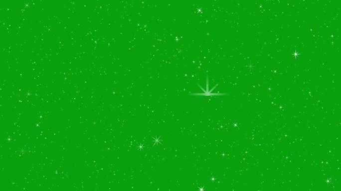 太空穿越星星绿色屏幕运动图形