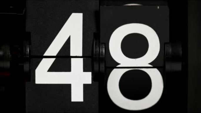 翻转时钟复古倒计时白色数字48到49。