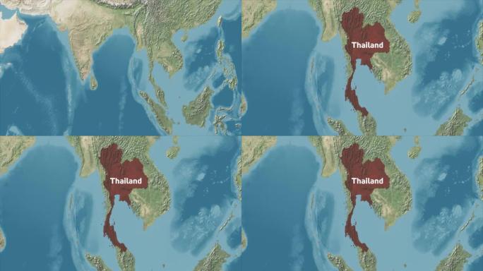 泰国用文字放大世界地图