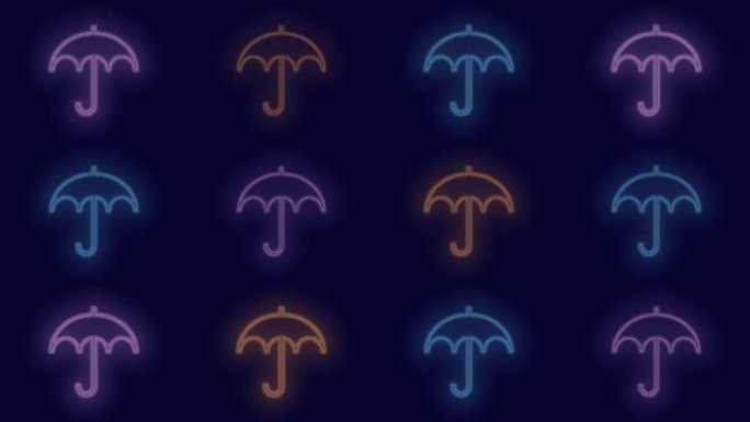 霓虹灯彩虹伞图案