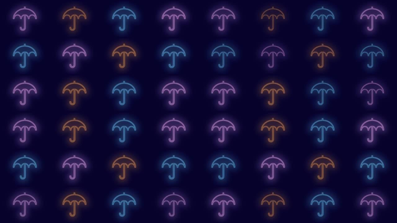 霓虹灯彩虹伞图案