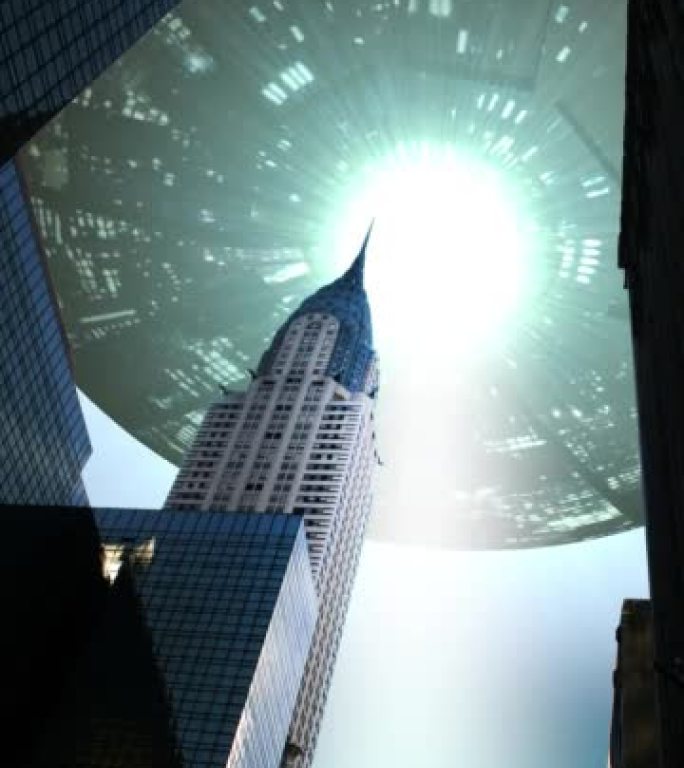 巨大的UFO袭击曼哈顿