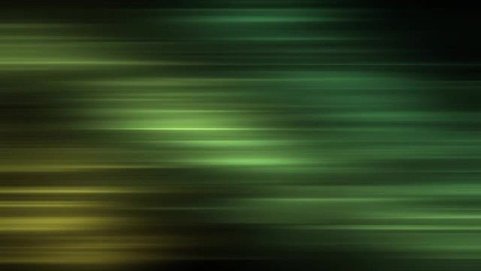 未来派抽象动画运动背景。绿色线动态图案在黑暗背景上以光速不断传播。数字平面设计和光速超空间概念。