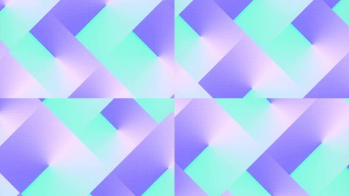 时尚霓虹色渐变的几何背景。明亮的抽象数字无缝循环动画，为您的项目设计。3d渲染4K UHD
