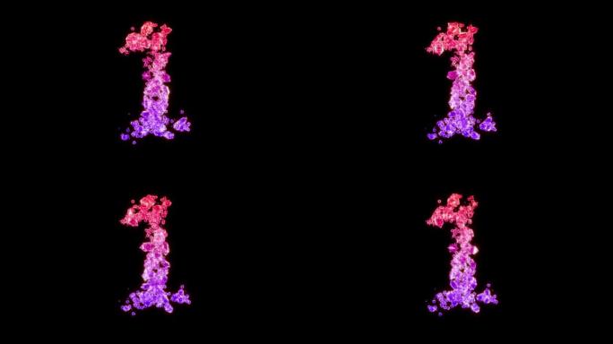 花式红色和紫色奢华光彩字体-1号，孤立循环视频