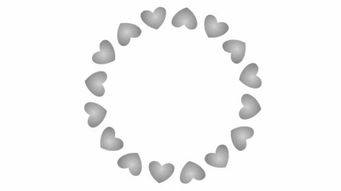 动画旋转银心圈。循环视频。矢量插图孤立在白色背景上。