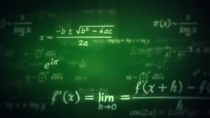 数学公式。可循环。多莉进来了。绿色。