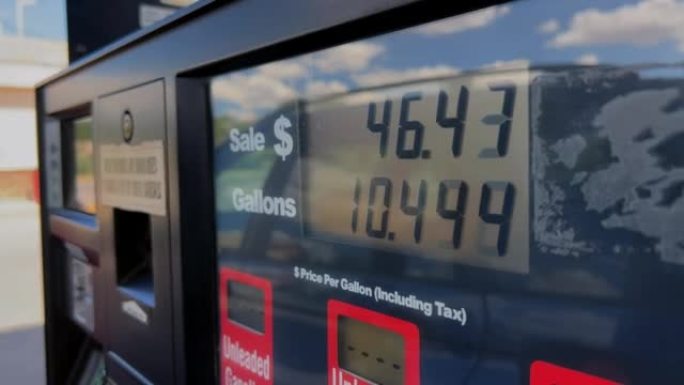 高通胀期间加油站气泵价格三种不同价格通胀视频系列
