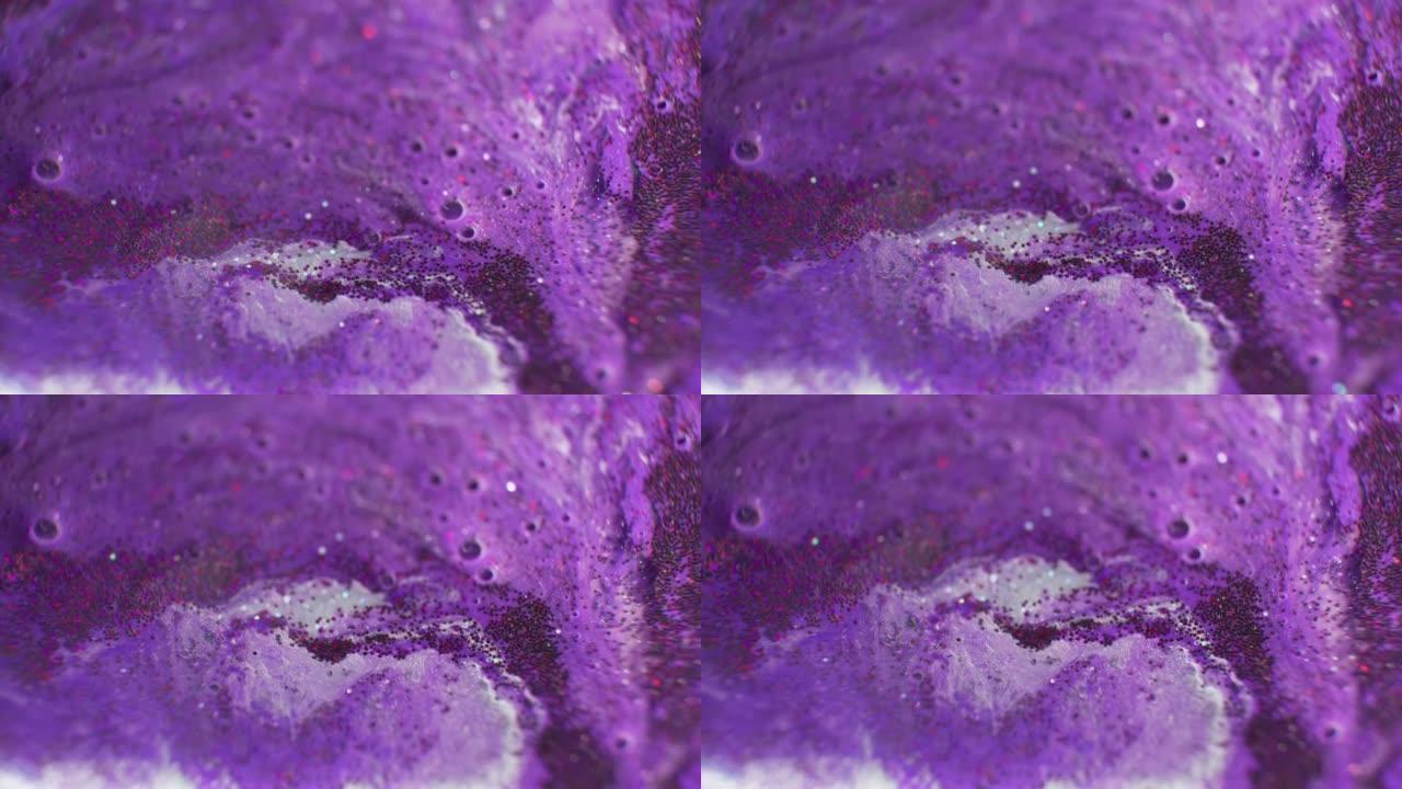 气泡流体纹理墨水水背景紫色