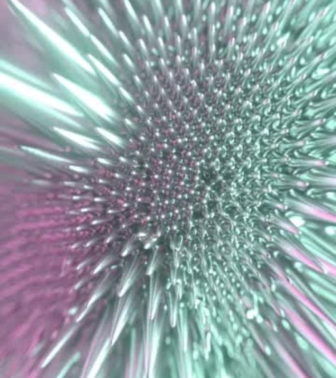 抽象脉动摆动铁磁运动流体。具有景深的未来主义构图。3d渲染数字动画高清