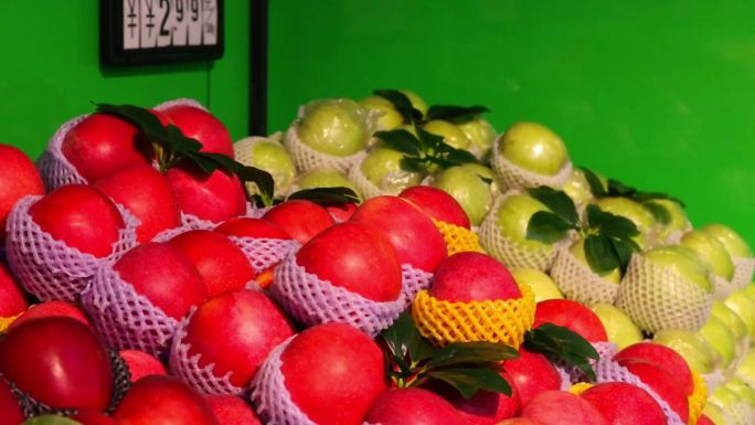 水果超市 新鲜水果 苹果 红苹果 绿苹果