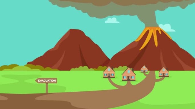 火山爆发的村庄居民住宅