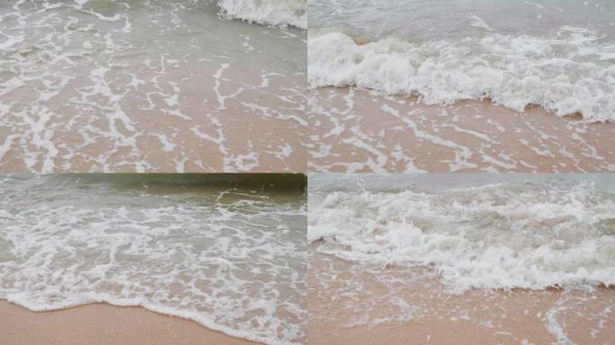 雨季雨后大浪的罗勇海滩。多云多雨。泰国罗勇
