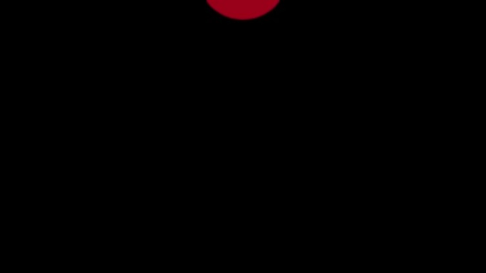 深红色的水滴循环斑点从上方滴落在黑色背景上。一滴血。动态图形视频动画。