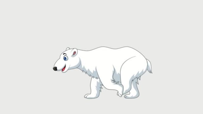 卡通北极熊行走动画