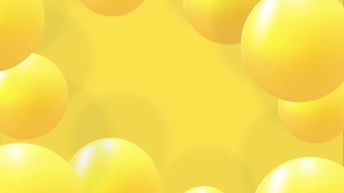 带有下降的3d橙色球的抽象背景。动态飞行的彩色气泡，有光泽球体的未来派构图。现代时尚横幅或海报设计